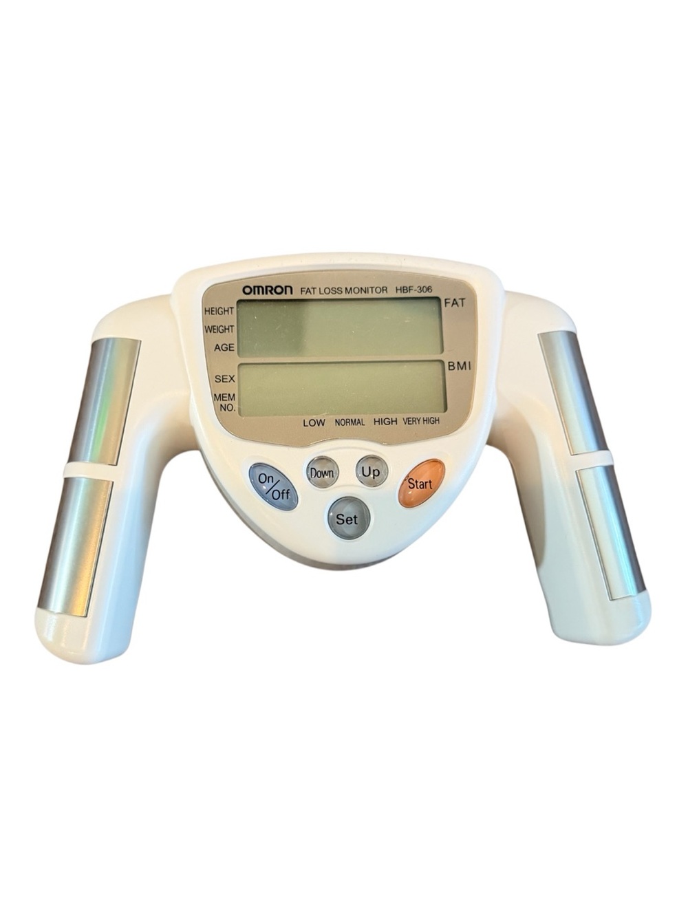 OMRON White and Silver Handheld Body Fat Monitor HBF-306